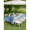 thumbnail image 4 of Outdoor Tablecloth with Umbrella Hole for Patio/Picnic/Party/Camping, Blue Marble Waterproof Table Cloth Rectangle Table Cover Washable, Summer Ocean Wave Blue Ombre (60"x 120"), 4 of 8