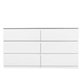 thumbnail image 6 of Pouseayar Chest of Drawers Dresser No Handles, 6 Drawer Chest with Wide Storage, Modern Contemporary 6-Drawer Cabinet for Bedroom Living Room Hallway, White, 6 of 7