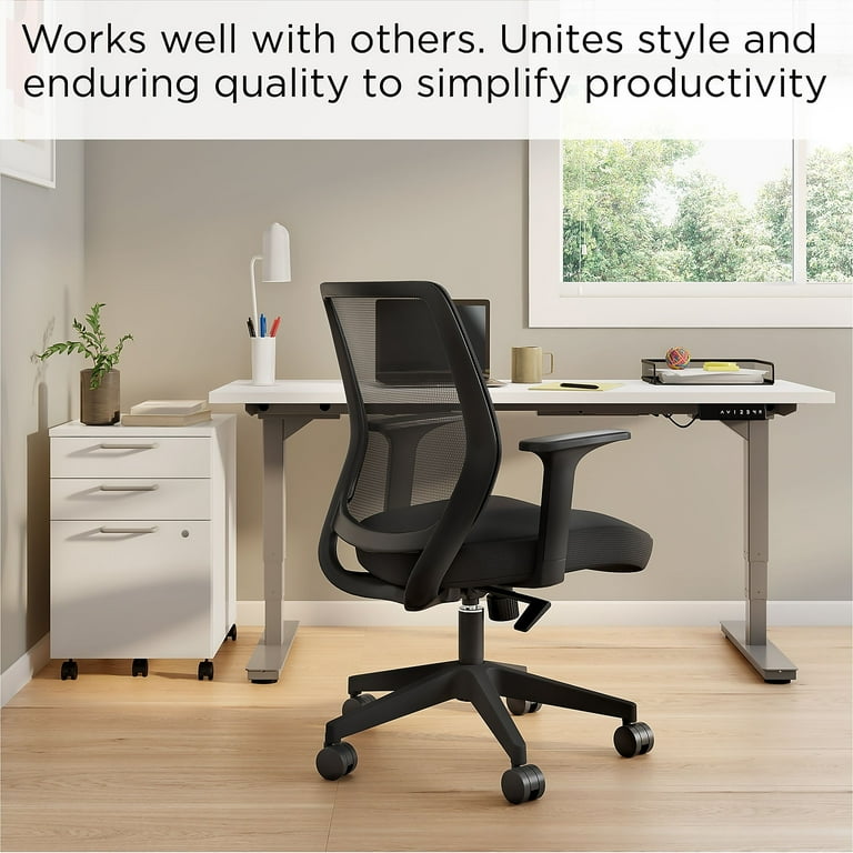 Union & Scale Essentials Mesh Back Fabric Task Chair Black 2/Pack UN59414VS