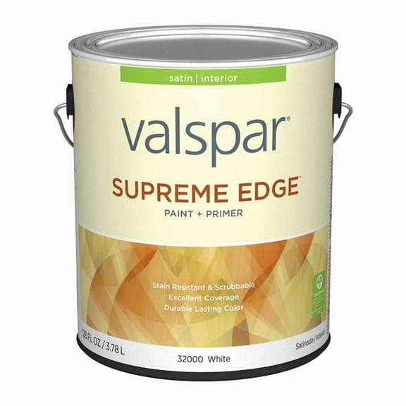 Valspar 028.0032000.007 1 gal Supreme Acrylic Latex All Purpose Paint, Satin & White - Pack of 4