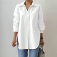 thumbnail image 6 of Silk Blouses Womens Down Shirts For Women Long Sleeve Dress Shirt Collared Blouse Tops Tunics,White Women Blending Shirts M, 6 of 9