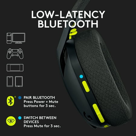 Logitech - G435 Wireless Gaming Headset for PC, PS5, PS4, Nintendo Switch, Mobile - Black