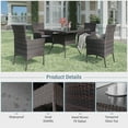 thumbnail image 4 of Gotland 5-Piece  Steel Wicker Outdoor Patio Dining Set with w/Tempered Glass Tabletop, Gray, 4 of 8