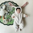 thumbnail image 2 of Kids Animal Costumes Fuzzy Baby Easter Bunny Romper Long Ear Rabbit Hoodie Romper Jumpsuit with Zipper, 2 of 7