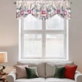 thumbnail image 3 of Tie Up Valances for Windows, Pink Roses Floral Adjustable Valance Curtains Window Treatment for Living Room/Bedroom, Vintage Romance Botanical Flowers Rod Pocket Kitchen Curtains & Drapes 42x18 Inch, 3 of 9
