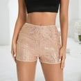 thumbnail image 2 of High Waist Sequin Glitter Shorts for Women A Line Loose Fit Casual Club Party Night Out Rave Wear, 2 of 6