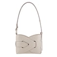 thumbnail image 1 of Bolso de mano para mujer de piel auténtica de alta gama con diseño geométrico, bolso de axila, piel de vacuno lisa de color blanco tiza, viene con caja de regalo y tarjeta., 1 of 3
