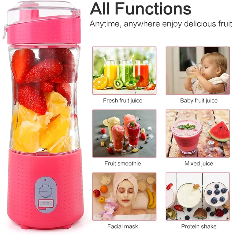 Personal Blender, Portable Blender with USB Rechargeable Mini Fruit Juice  Mixer,Personal Size Blender for Smoothies, Shakes, Protein Shake and Baby