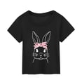 thumbnail image 1 of MIASHUI T-Shirt à Manches Courtes pour Tout-Petits, Imprimé Lapin de Pâques, Noir, 3-4 Ans, 1 of 3