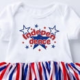 thumbnail image 4 of Leey-World Newborn Baby Girl 4th of July Outfit Tutu Dress Letter Romper+Layered Tulle Skirt+Headband Baby 4th of July Dresses(White,0-3 Months), 4 of 4