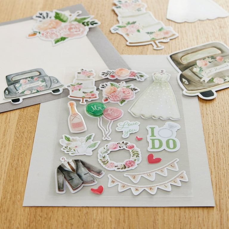 12 Pack: Watercolor Wedding Stickers by Recollections, Size: 0.2 x 8.5 x 4.02