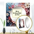 thumbnail image 3 of Designart "Apple Blossom euphony I" Apple Blossom Square Mirror Wall Decor Traditional - Large Coral Square Bathroom Mirror - Square Printed Wall Mirror Art, 3 of 5