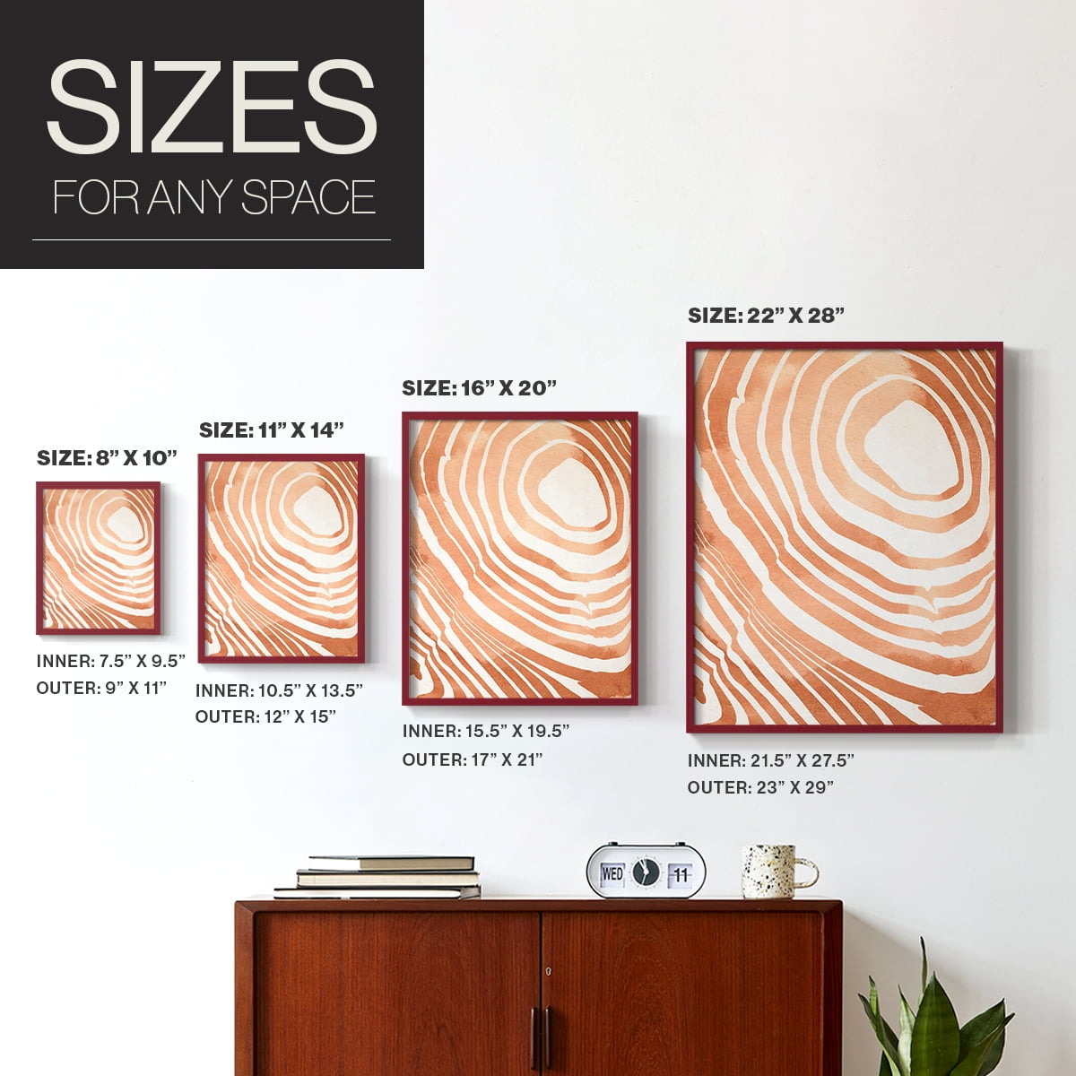 Wood Grain Suminagashi IV Framed Print - Solid Wood in Single Picture Frame Solid Wood 2 Framed Print