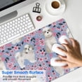thumbnail image 4 of Long Mouse Pads for Desk,Bichon Dog Purple Florals Desk Mats on Top Of Desks, Desk Mouse Pad Extra Large with 3mm Non-Slip Base and Stitched Edge for Gaming,Office,Work,Home 31.5"x11.8", 4 of 6