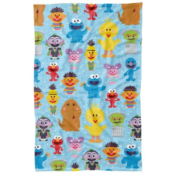 Sesame Street Cute Character Pattern Officially Licensed Fleece Blanket 36' x 58'