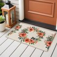 thumbnail image 4 of Spring Plant Front Door Rugs 2x3 ft Red Circle Flower Linen Texture Small Rug for Entryway Non Slip Washable Bathroom Door Mat Absorbent Floor Mat for Indoor Entrance, 4 of 9