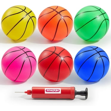 6 Pcs Mini Basketballs for Kids Colorful 5" Small Basketball Toys for over the Door Basketball Hoop Inflatable Rubber Ball for Indoor & Outdoor Sports, Party Favor Gifts for Toddler