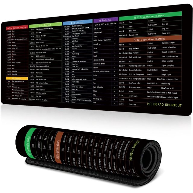 Yazoeia Cerany Propad Keyboard Shortcuts for Mac, Cerany Mouse Pad, Excel Mouse Pad Shortcuts Cheat Sheet Desk Pad Mat, Word/Excel Shortcuts Cheat Sheet Mouse Pad (#5, 400 * 900 * 2mm) CJC912-13517