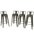 thumbnail image 4 of Spaco 30 Inch Set of 4 Metal Counter Height Barstools with Low Back and Rubber Feet-Gun, Bar Height Stools, Counter Height Bar Stools for Kitchen, Dining Room, 4 of 12
