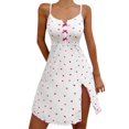 thumbnail image 2 of Endives Women's Nightgown Sleepshirt Heart Print Flared Slit Out Halter Sleepdress Comfortable Lounge Dress Night Wear Summer Nightgown, 2 of 6