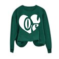 thumbnail image 4 of Penkiiy Womens Valentines Hearts Sweatshirt, Cute Valentine Sweatshirt, Teacher Valentine Sweatshirt, Love Sweatshirt, Valentines Day Shirt M Green, 4 of 4