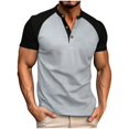thumbnail image 1 of pstuiky camisetas para hombre, Camisa de punto con botones para hombre, informal, transpirable, de manga corta, con solapa y manga corta. camisetas de hombre xl, 1 of 9