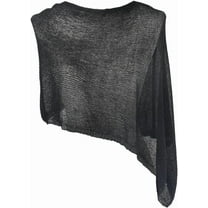 Black Sheer Poncho Shrug Bolero Soild Mesh Cotton Knit Summer Ponchos Shawl Lightweight Cover up Sun Protection Sweaters Pullover Shawls and Wraps Smock