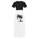 thumbnail image 5 of Puntoco Vestido De Manga Corta Con Cuello Redondo Y Falda Larga Estilo Resort Con Estampado Floral Para Mujer Negro Xl,Regalos Para Mujer Joven, 5 of 5
