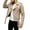 Khaki, variant on Motorcycle Leather Jacket for Men Fall Winter Zip-Up Notched Collar Classic Biker Rider Jackets with Multiple Pockets Khaki XXL