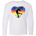 thumbnail image 3 of Inktastic Ice Skating Watercolor Heart Girls Long Sleeve Youth T-Shirt, 3 of 5