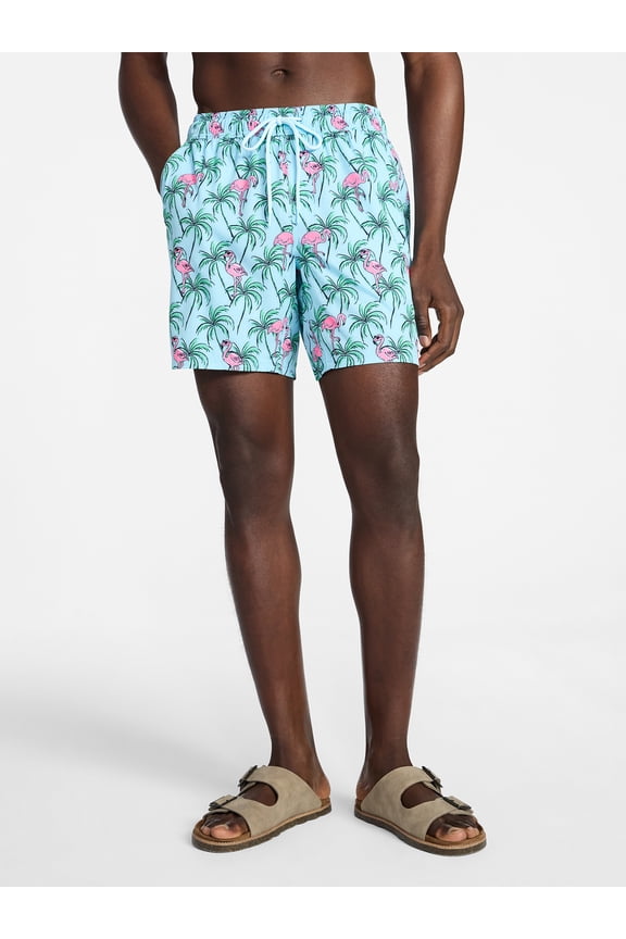 Men's and Big Men's Performance Lined Swim Trunks, 5" Inseam, Sizes S-3XL