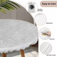 thumbnail image 3 of Gray Boho Round Tablecloth for 36-44 Inch Tables,Fitted Table Cover with Elastic Edge,Ethnic Vintage Abstract Floral Pattern Art Waterproof Outdoor Table Cloth Protector for Patio Garden Dinner, 3 of 9