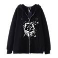 thumbnail image 1 of Dark hip-hop gótico Harajuku Y2k calavera marca impresa cremallera Sudadera con capucha hombres y mujeres Harajuku chaqueta sudadera, 1 of 5