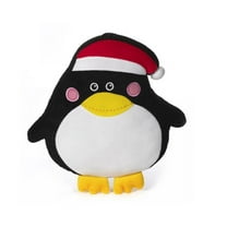 Black Penguin Plush - Stuffed Santa Penguin Pillow by Ganz