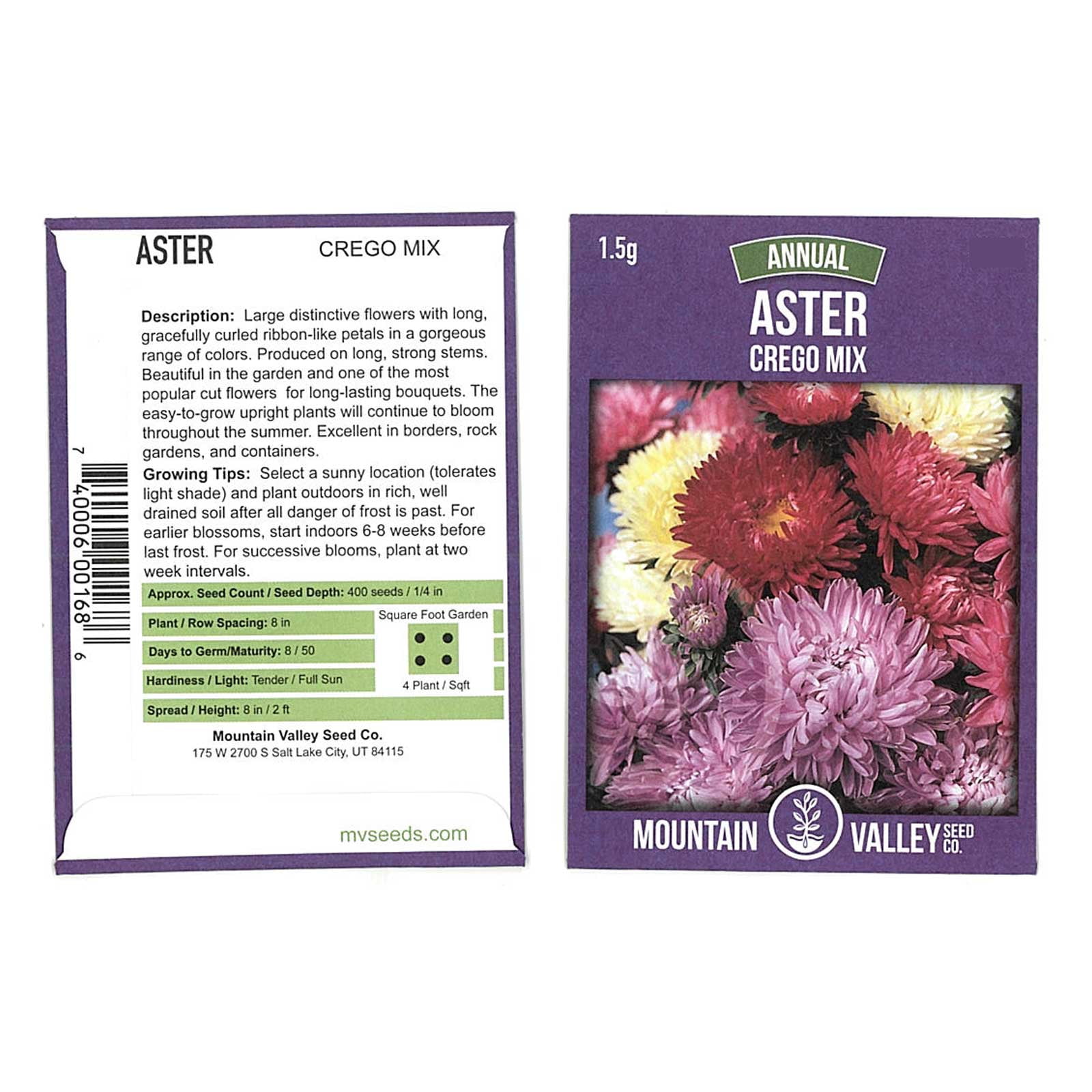 Aster Crego Giant Flower Seed Mixture 1.5 Gram Packet Approx