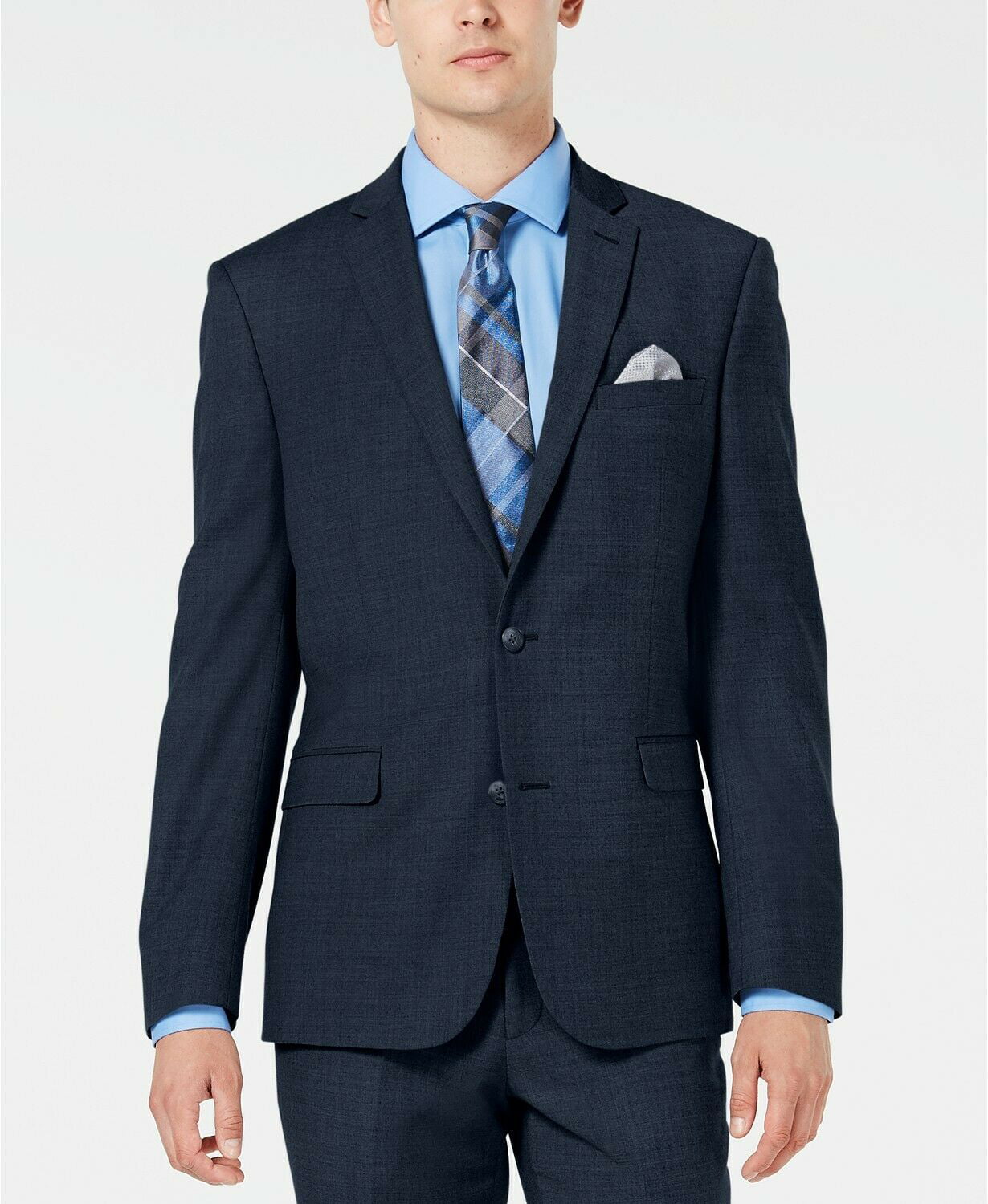 Bar III - Bar III Men's Slim-Fit Stretch Blue Flannel Suit Jacket Size
