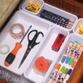 thumbnail image 4 of Interlocking Desk Drawer Organizer Tray Plastic Shallow Narrow Drawer Organizers, 4 of 4