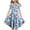 Blue-21, variant on Mitankcoo 4th of July Dresses for Girls Fashion Print Crew Neck Flutter Sleeve A-Line Dress Daily Casual 6-15Y