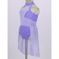 thumbnail image 4 of iiniim Kids Girls Halter Cutouts Modern Lyrical Dance Leotard Tulle Dress Ballet Latin Jazz Ice Skating Lavender 14, 4 of 7