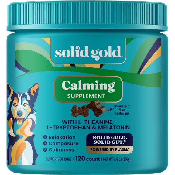 Solid Gold Calming Supplement for Dogs, for Relaxation, Composure & Calmness, 120ct