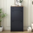 thumbnail image 2 of EUROCO 23.6"W Shoe Cabinet with 2 Flip Drawers and Wood Grain Top,Freestanding Shoe Racks Storage with Adjustable Panel, Shoe Rack Organizer Entrance Narrow Closet for Entryway Hallway,Black, 2 of 8