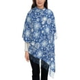 thumbnail image 3 of Xecao whiet Snowflake blue background Pattern Womens Winter Scarf Fall Scarf Oversized Large Scarf for Women Warm Shawl Wrap, 3 of 8