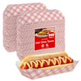 thumbnail image 1 of Stock Your Home Plateaux à Carreaux pour Hot-Dogs (Lot de 250) - Bateaux Rétro Rouges et Blancs pour Aliments à Carreaux pour Hot-Dogs, Plateaux à Carreaux Résistants à la Graisse - Plateaux en Carton Recyclables et Jetables pour Hot-Dogs, 1 of 4