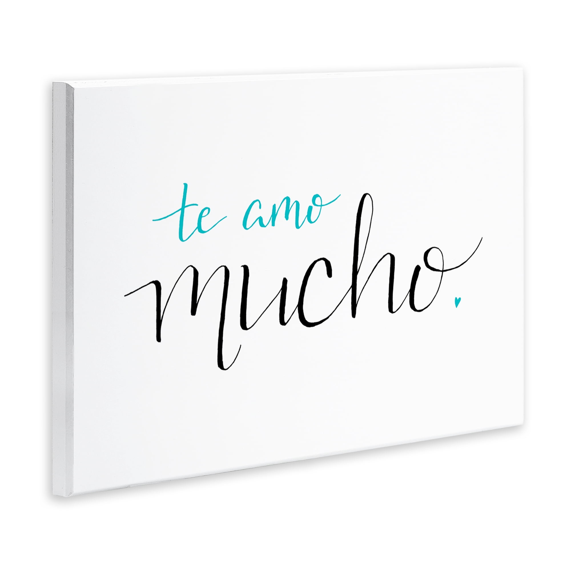 Stupell Industries Te Amo Mucho Turquesa Inspirational Quotes & Sayings Painting Unframed Art Print Wall Art, 15 x 10