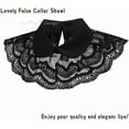 thumbnail image 3 of LoudSung False Collar Detachable Half Shirt Blouse Fake Collar Floral Lace Double Layer Cape Shawl Elegant for Women Girls, 3 of 8
