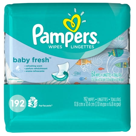 Pampers Baby Wipes Baby Fresh 3 Packs, 192 Total Wipes