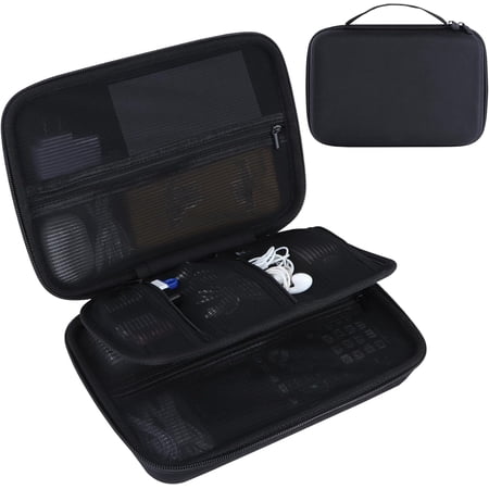 Electronic Organizer Travel Case for MacBook Power Adapter Chargers Cables Tech Hard Drive USB Flash Disk SD Card Cord Portable Electronics Accessories Bag - Large
