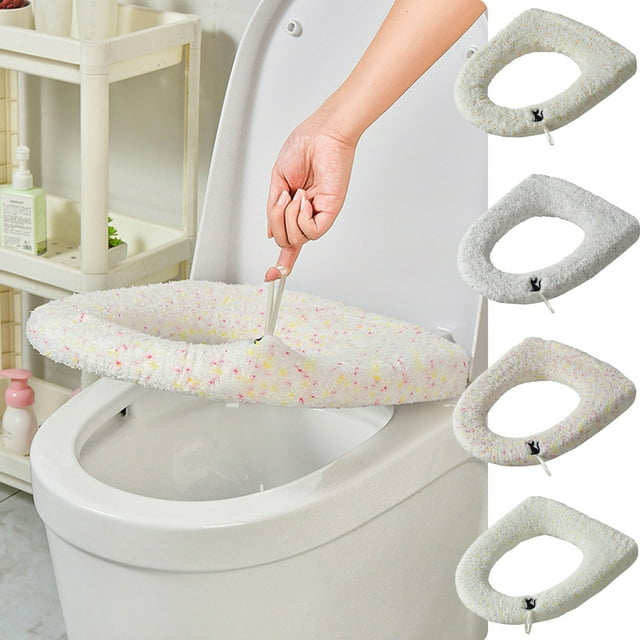 Fiudx Cojín para Asiento de Inodoro, Poliéster Suave, Fácil Instalación con Asa, Lavable para Un Fácil Mantenimiento, Esencial para El Baño, Portátil y Fácil de Transportar, Tamaño 33 X 33 Cm.