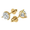 thumbnail image 2 of 4 ct Screw-Back Stud Earrings for Women | 8.0mm Round Cut White Sapphire | 18K Yellow Gold, 2 of 5