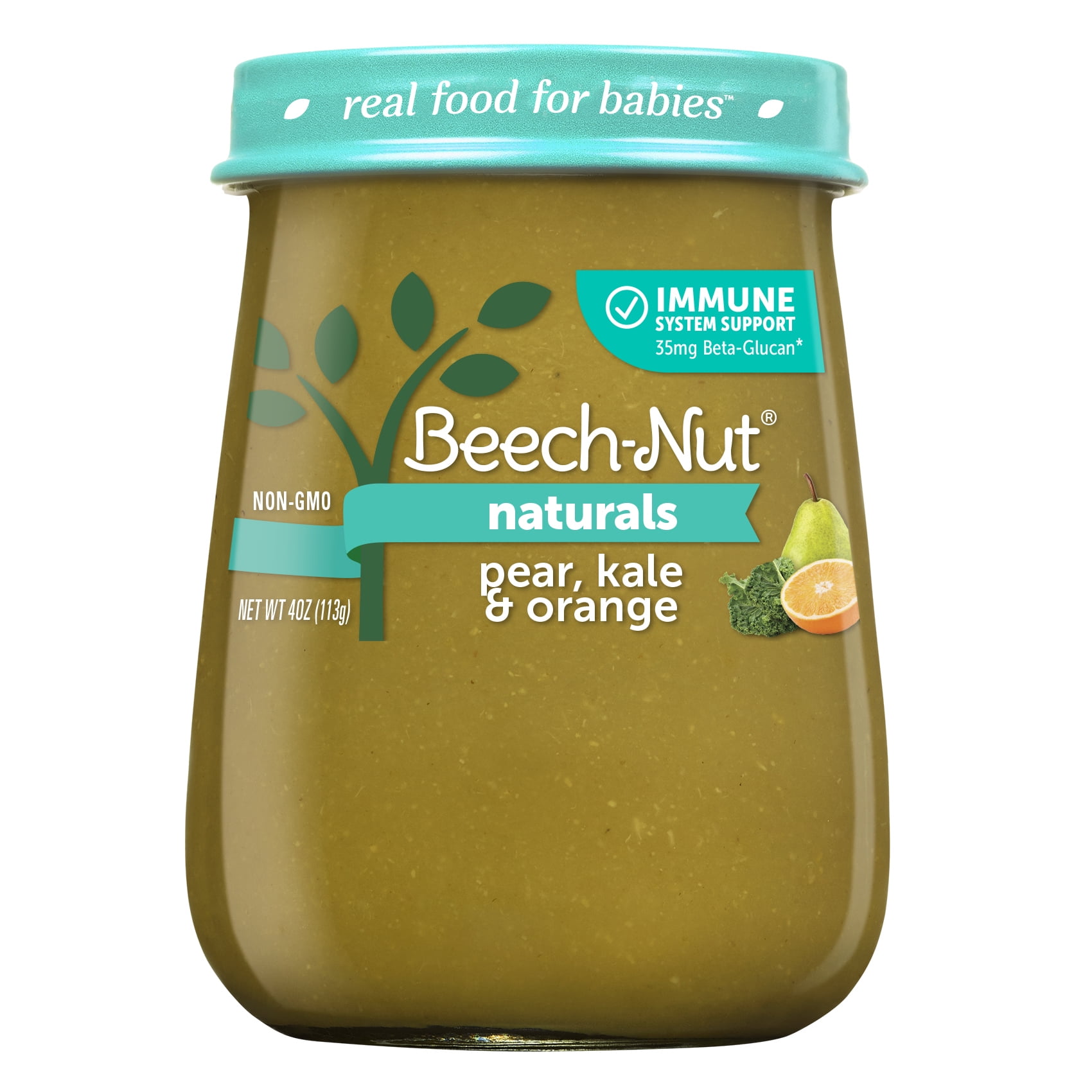 Beech-Nut Immune Support Stage 3 Baby Food, Pear Kale & Orange, 4 oz Jar